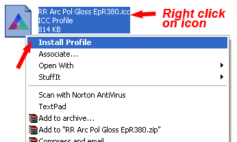 install icc profile directly on the monitopr install icc profile directly on the monitopr
