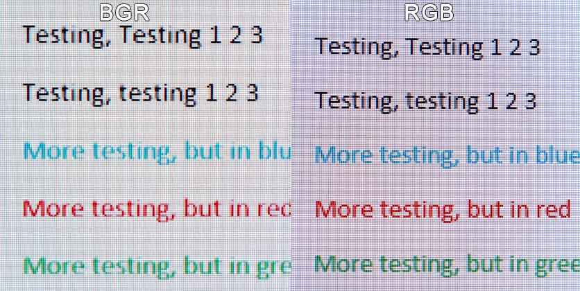 bgr vs rgb subpixel