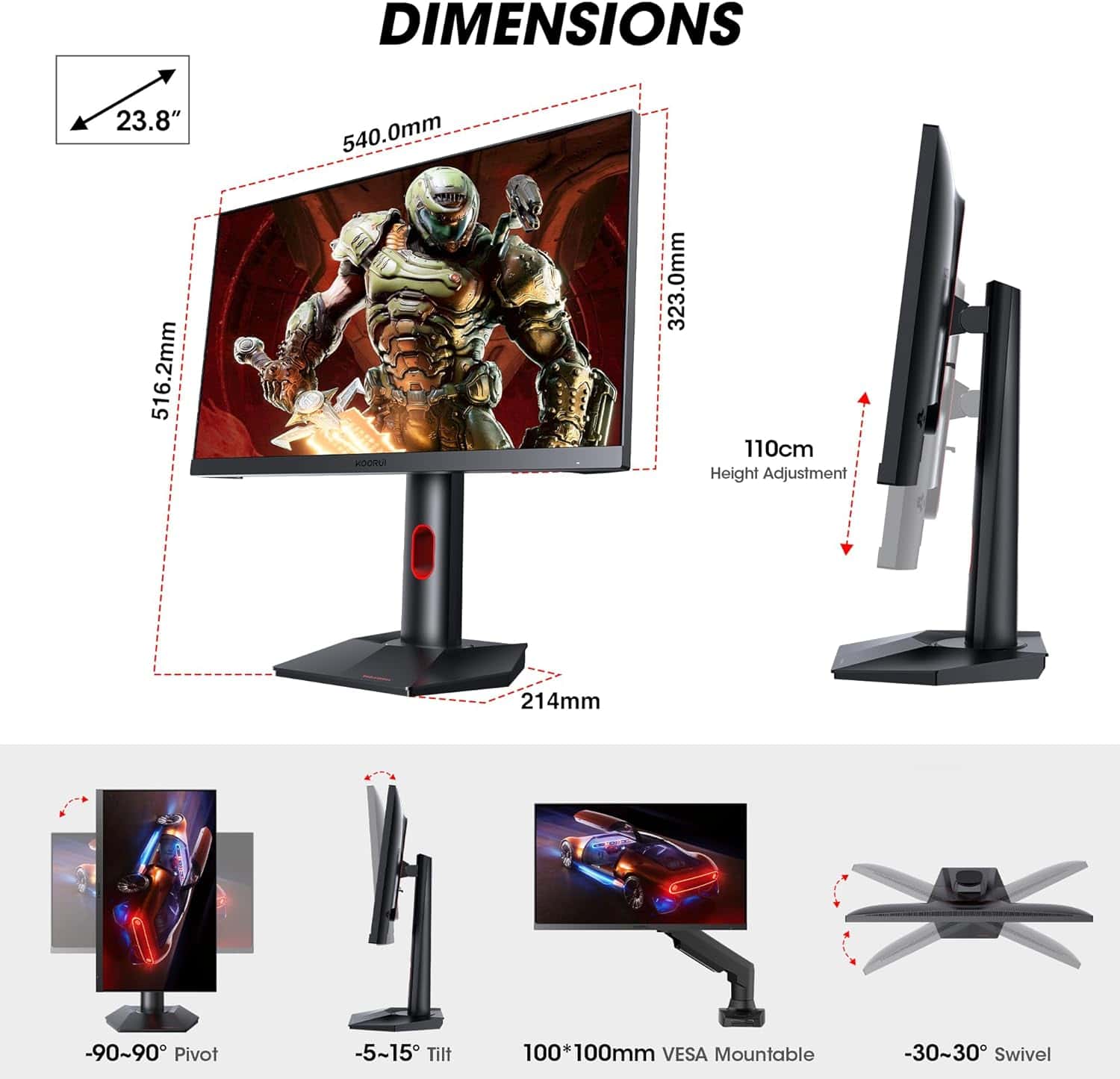 Koorui GP01 Review 2024: 24 1440p 165Hz IPS Gaming Monitor