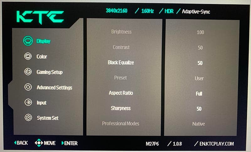 KTC M27P6 v1.0.8 Firmware