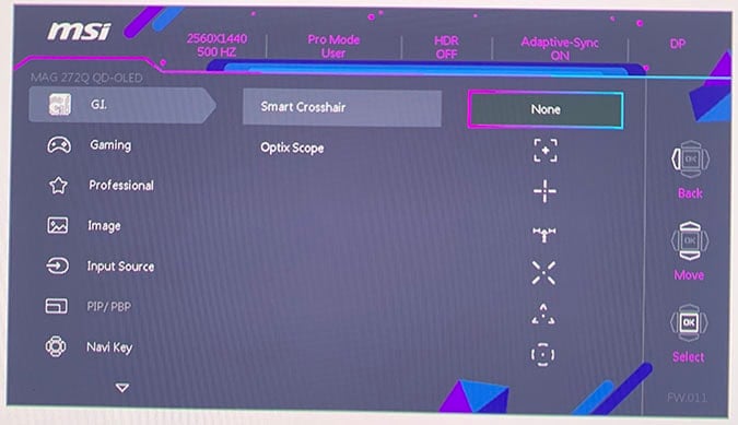 MSI MAG 272Q X50 OSD Menu 12