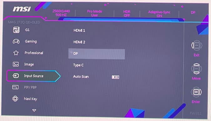 MSI MAG 272Q X50 OSD Menu 7