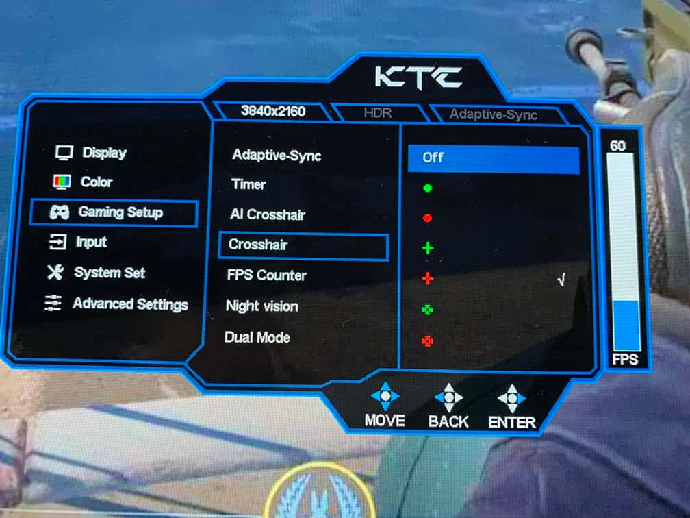 KTC G32P5 Crosshair overlays
