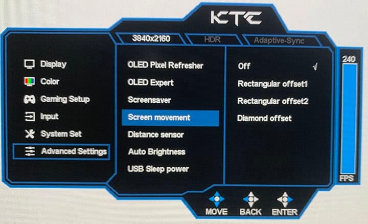 KTC G32P5 OSD Menu 2