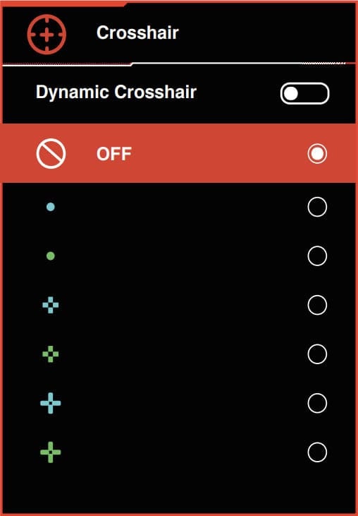 ASUS XG32UCG Crosshairs