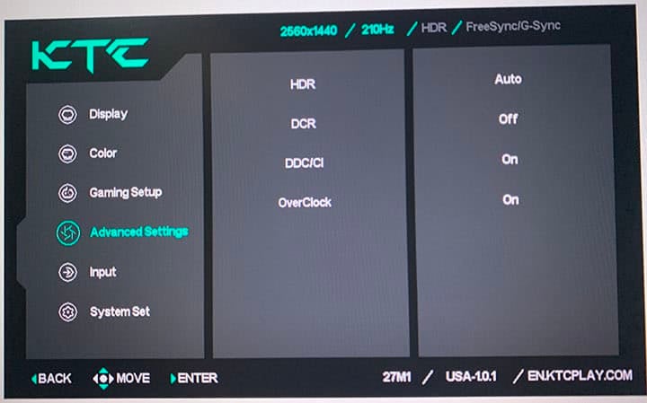 KTC 27M1 OSD Menu 3