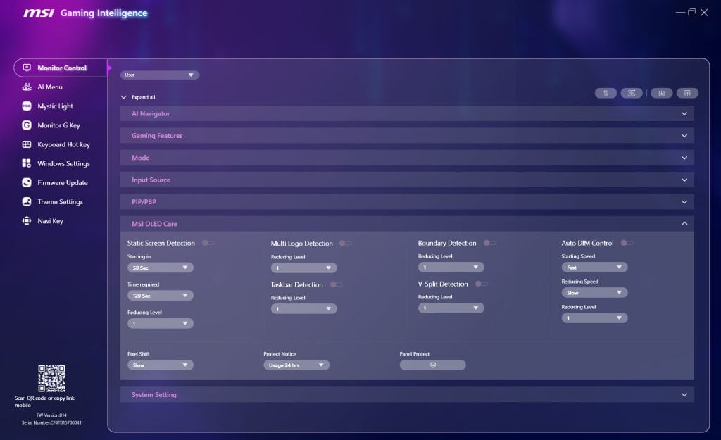 MSI MPG 271QR QD OLED X50 Gaming Intelligence 10