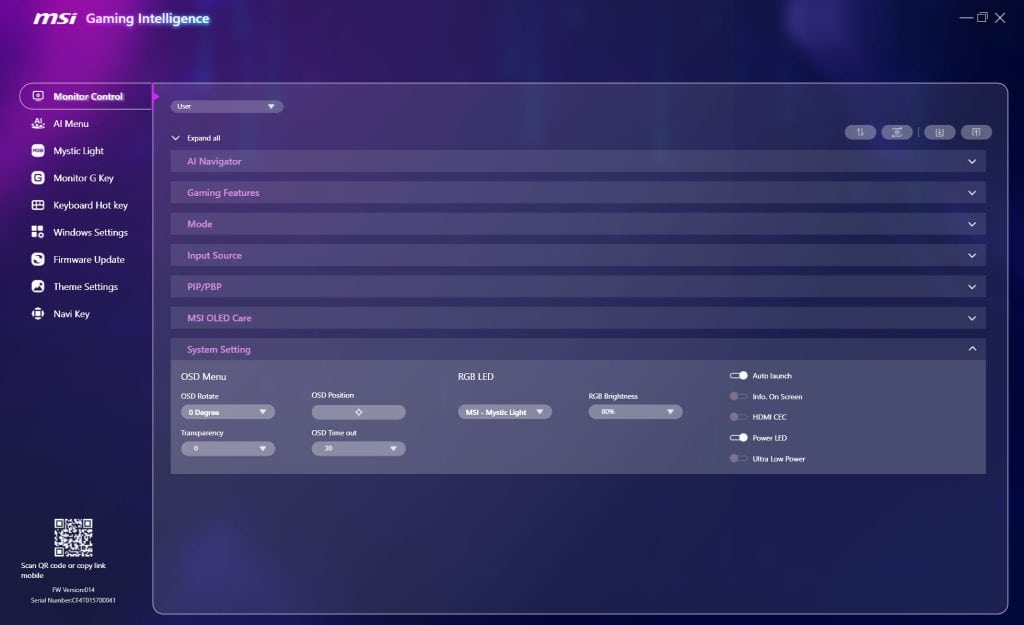 MSI MPG 271QR QD OLED X50 Gaming Intelligence 9