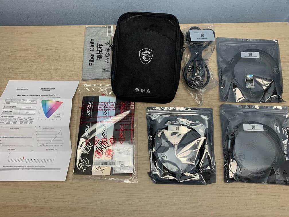 MSI MPG 341CQR QD OLED X36 Cables