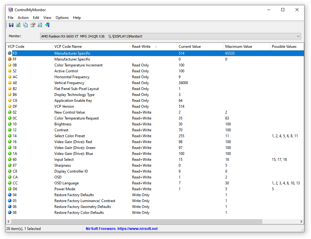 MSI MPG 341CQR X36 DDC CI