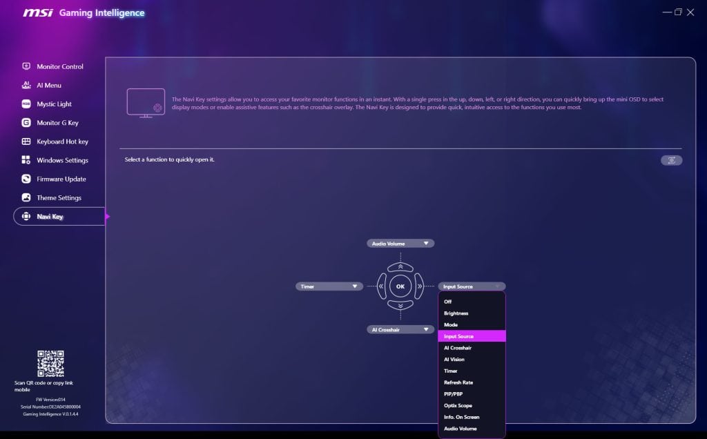 MSI MPG 341CQR QD OLED X36 OSD Menu 1