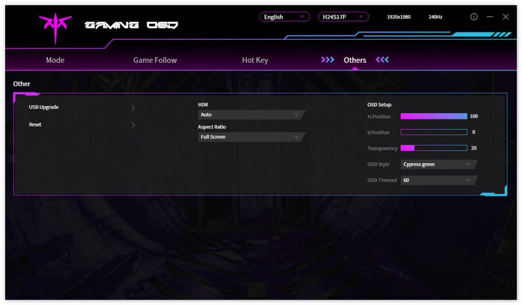 KTC H24S17P OSD Menu 1