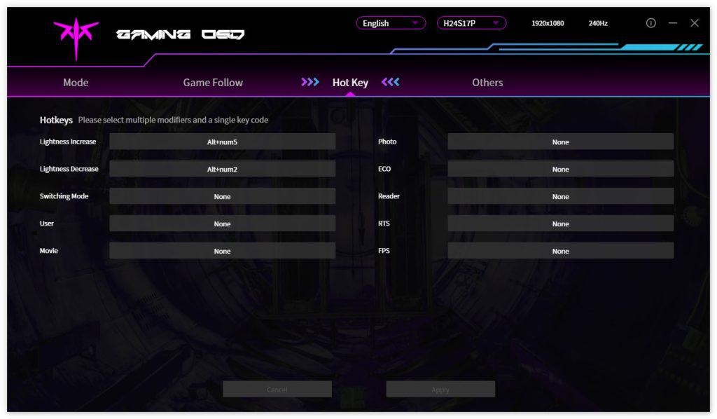 KTC H24S17P OSD Menu 2