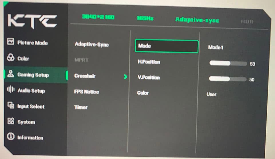 KTC H32P22P OSD Menu 1