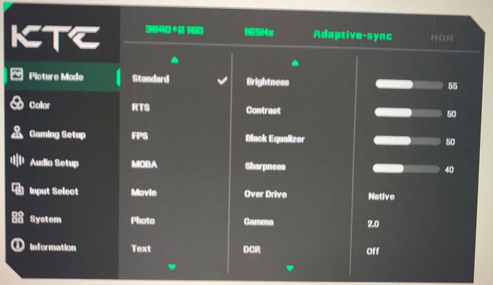 KTC H32P22P OSD Menu 10