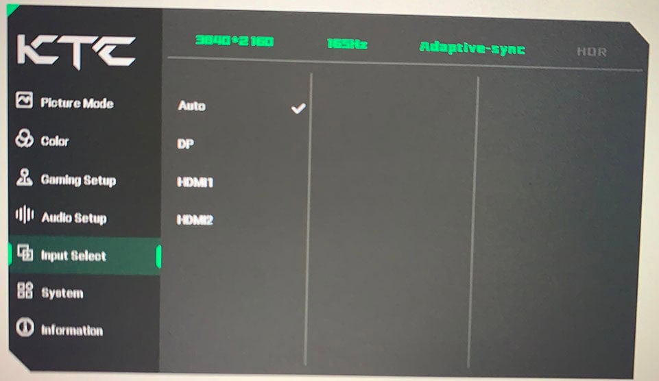 KTC H32P22P OSD Menu 5
