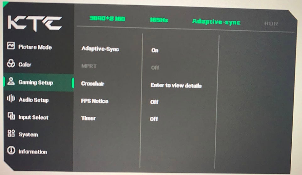KTC H32P22P OSD Menu 7