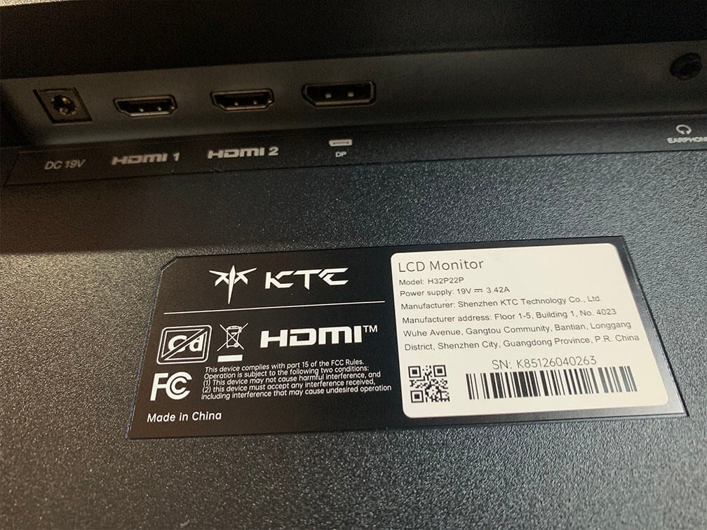 KTC H32P22P Ports