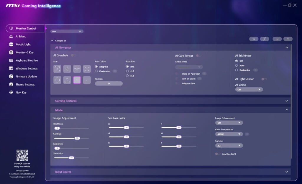 MSI 322UR QD OLED X24 Gaming Intelligence 12