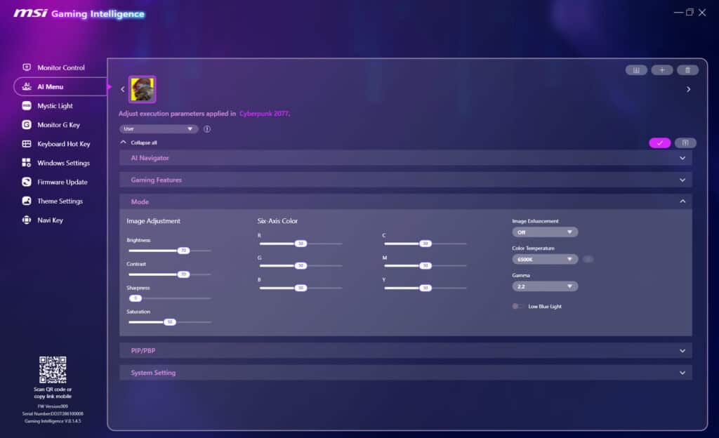 MSI 322UR QD OLED X24 Gaming Intelligence 8