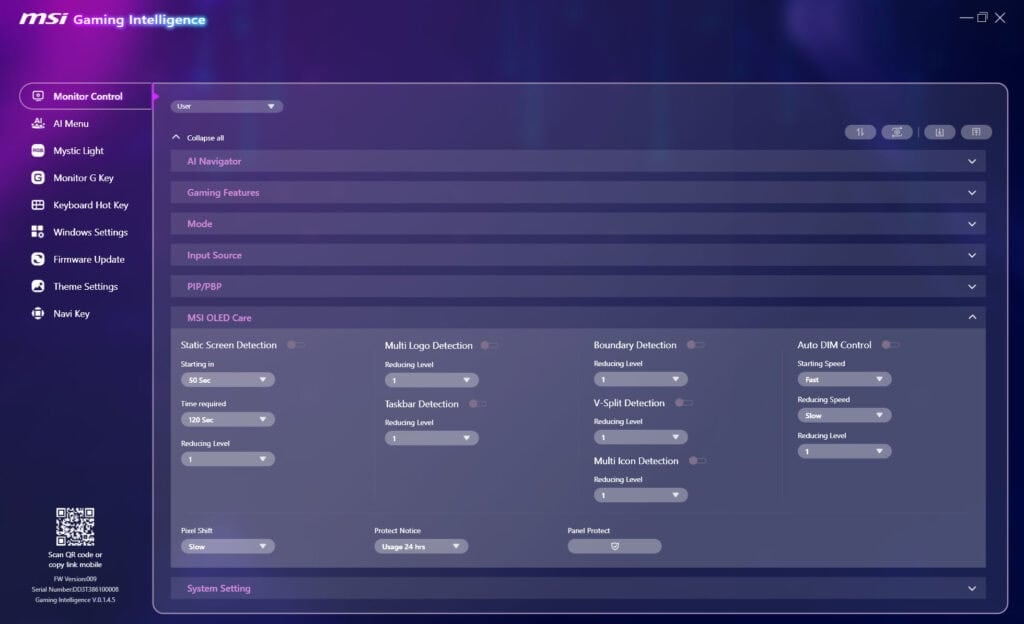 MSI 322UR QD OLED X24 Gaming Intelligence 9