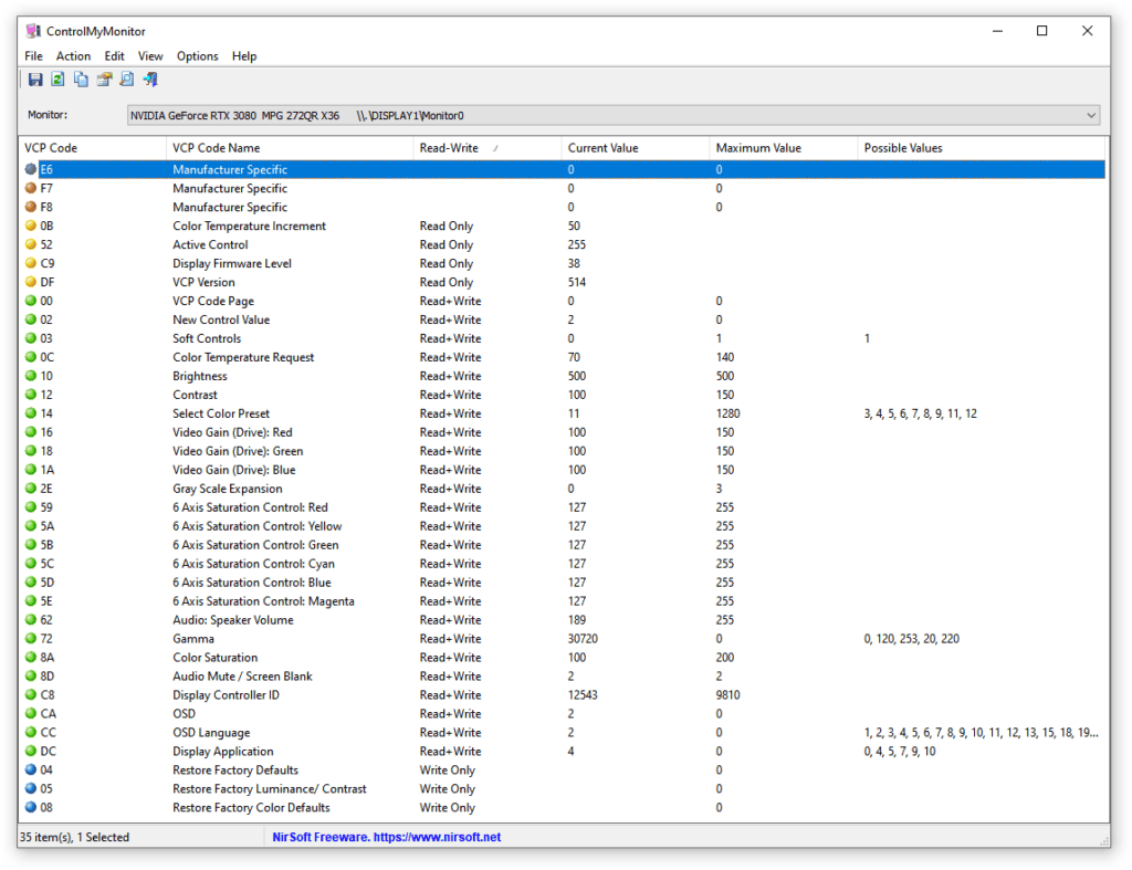 MSI MPG 272QRF X36 DDC CI