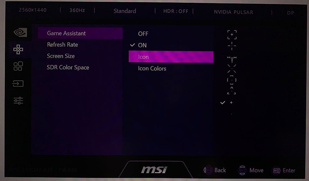 MSI MPG 272QRF X36 OSD Menu 1