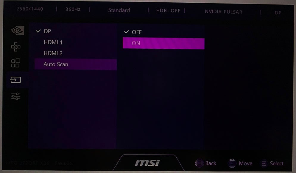 MSI MPG 272QRF X36 OSD Menu 3