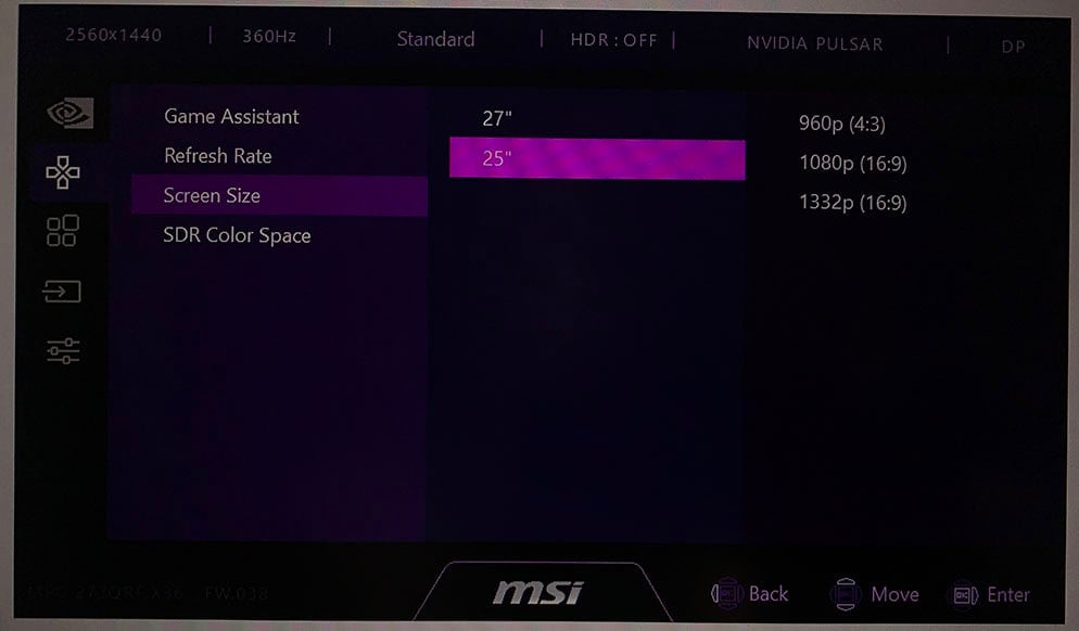 MSI MPG 272QRF X36 OSD Menu 5