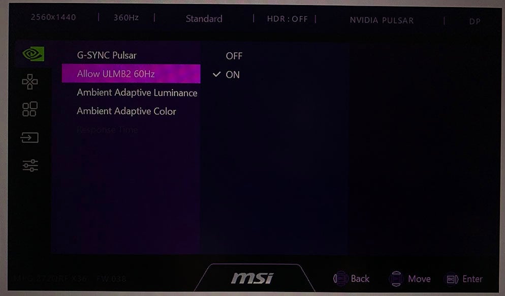 MSI MPG 272QRF X36 OSD Menu 7