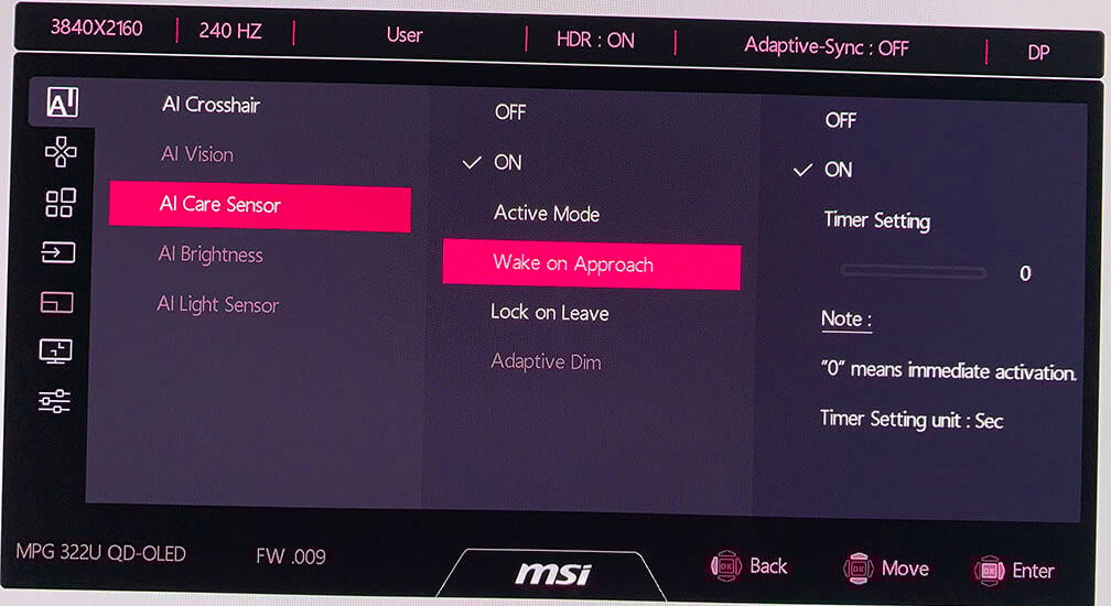 MSI MPG 322UR QD OLED X24 OSD Menu 13