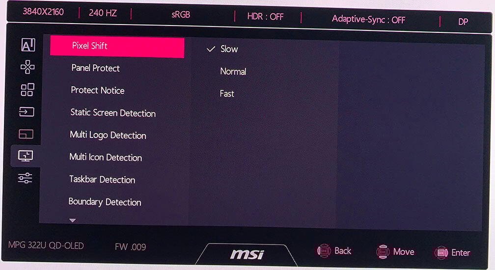 MSI MPG 322UR QD OLED X24 OSD Menu 8