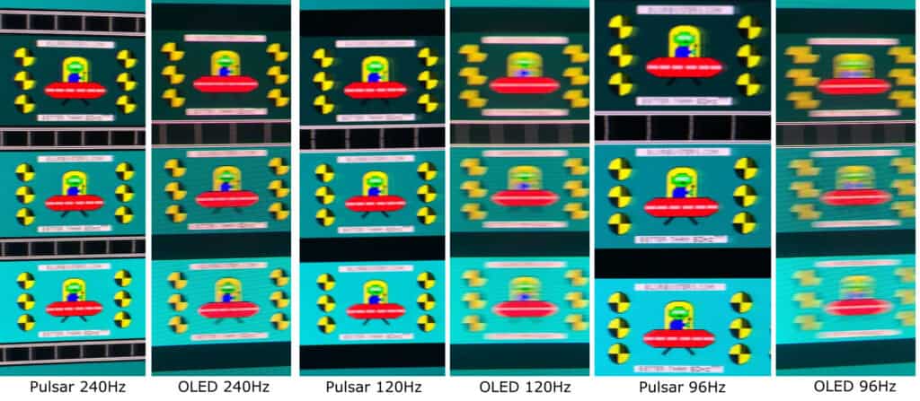 Pulsar vs OLED 96Hz, 120Hz and 240Hz
