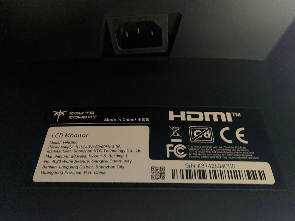 KTC H49S66 Integrated Power Supply