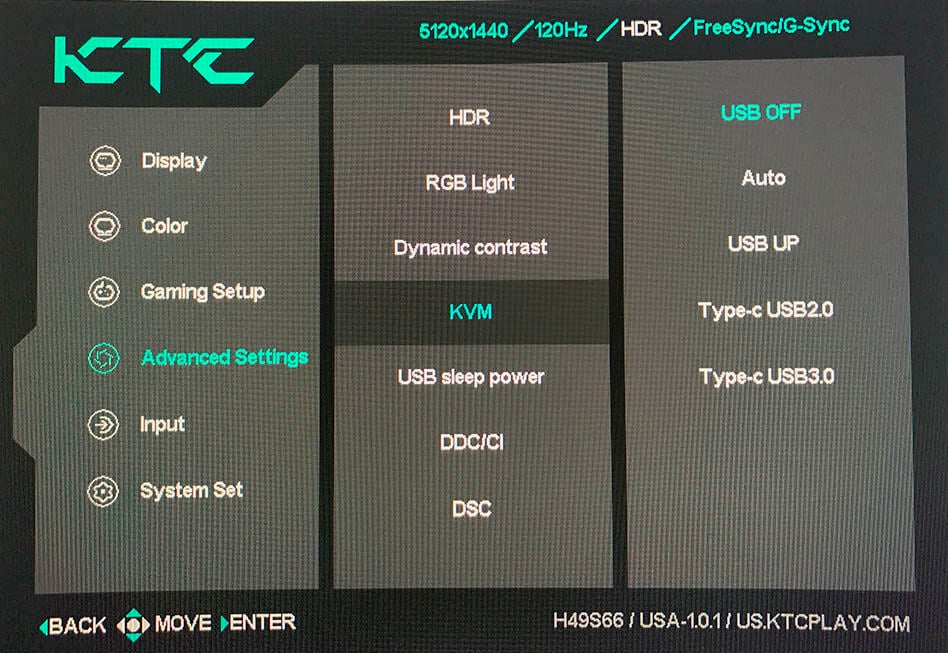KTC H49S66 OSD Menu 7