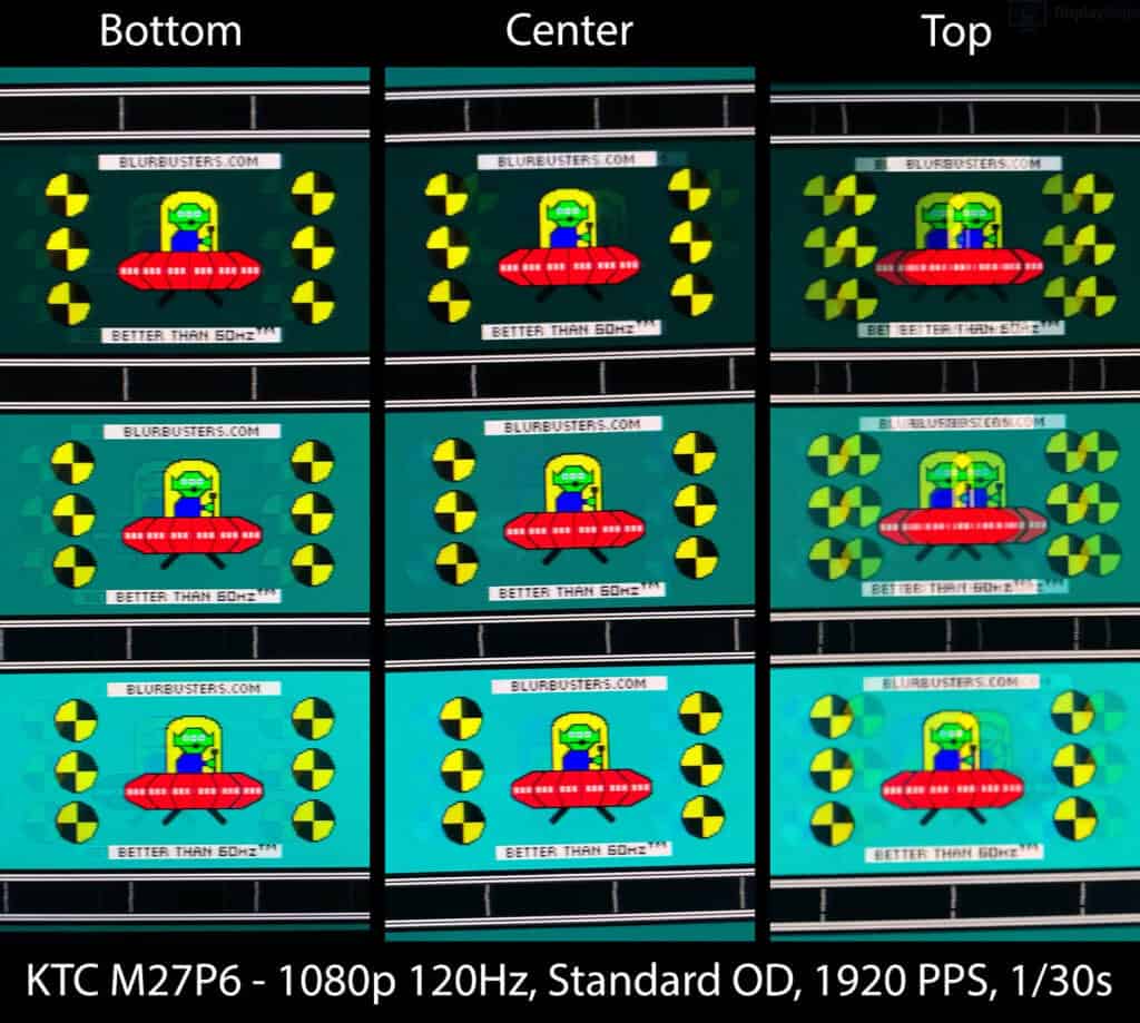 KTC M27P6 UFO Ghosting Test 1080p 120Hz