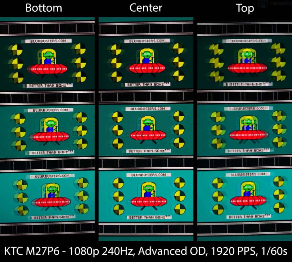 KTC M27P6 UFO Ghosting Test 1080p 240Hz