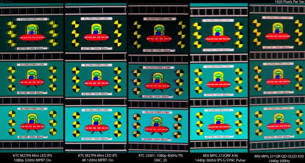 KTC M27P6 vs 360Hz TN vs 500Hz OLED vs 360Hz G Sync Pulsar 1920 PPS