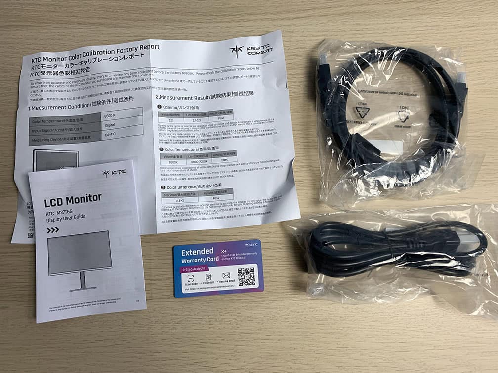 KTC M27T6S Cables