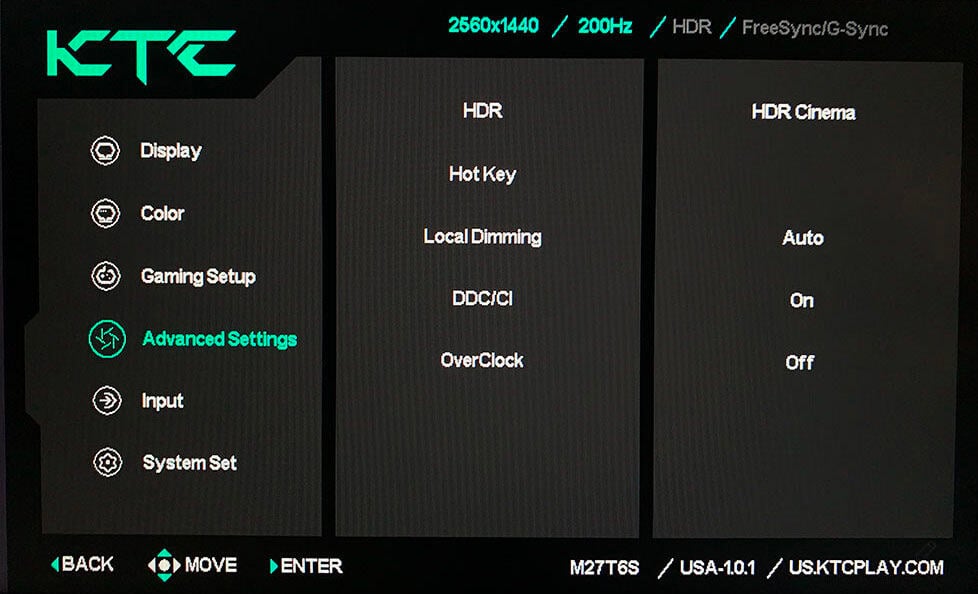 KTC M27T6S OSD Menu 3