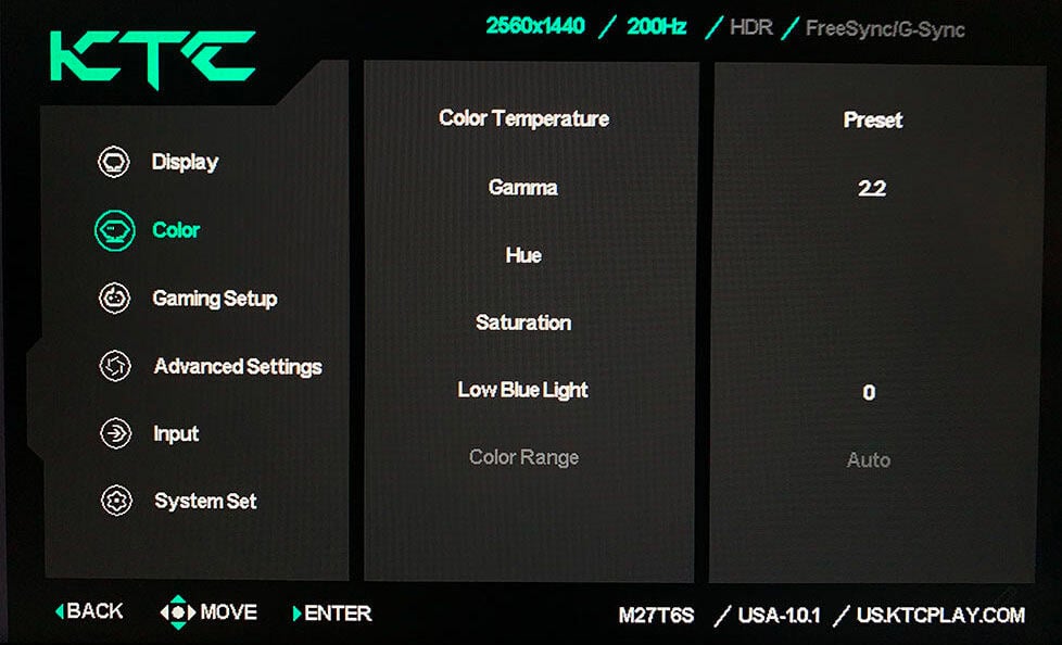 KTC M27T6S OSD Menu 5