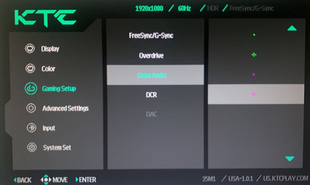 KTC 25M1 Crosshair Overlays