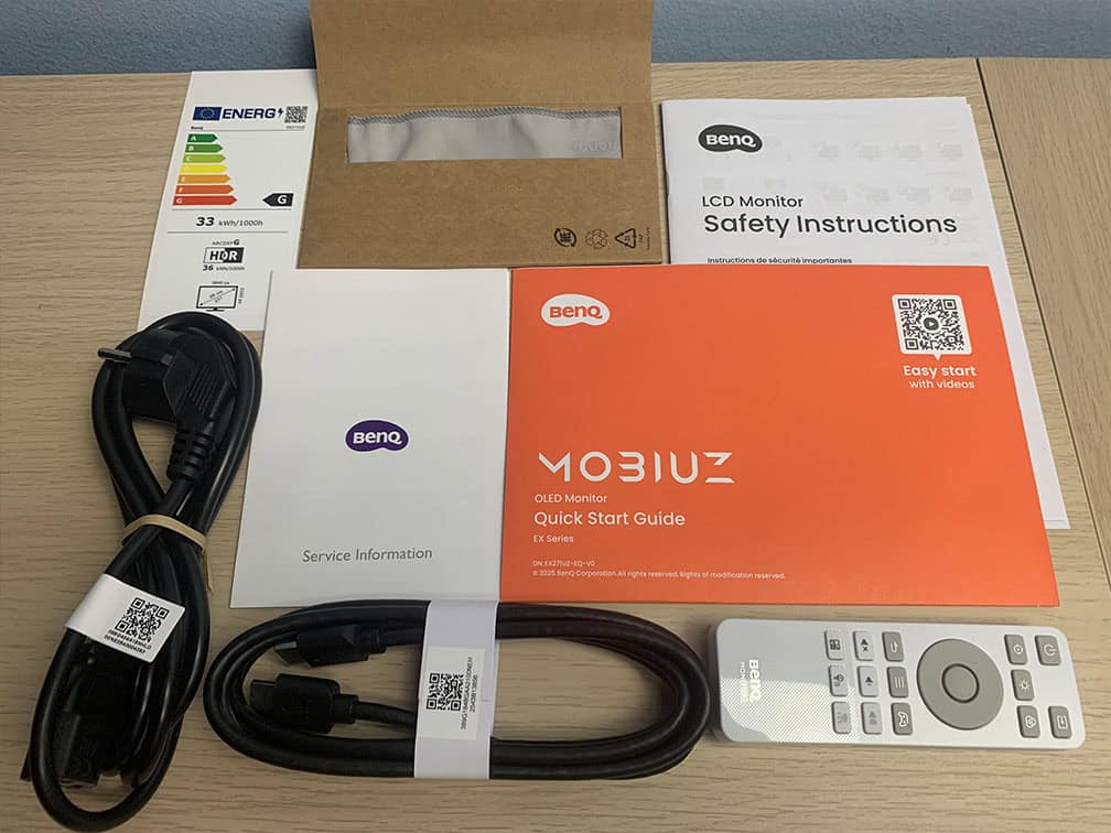BenQ EX271UZ Cables