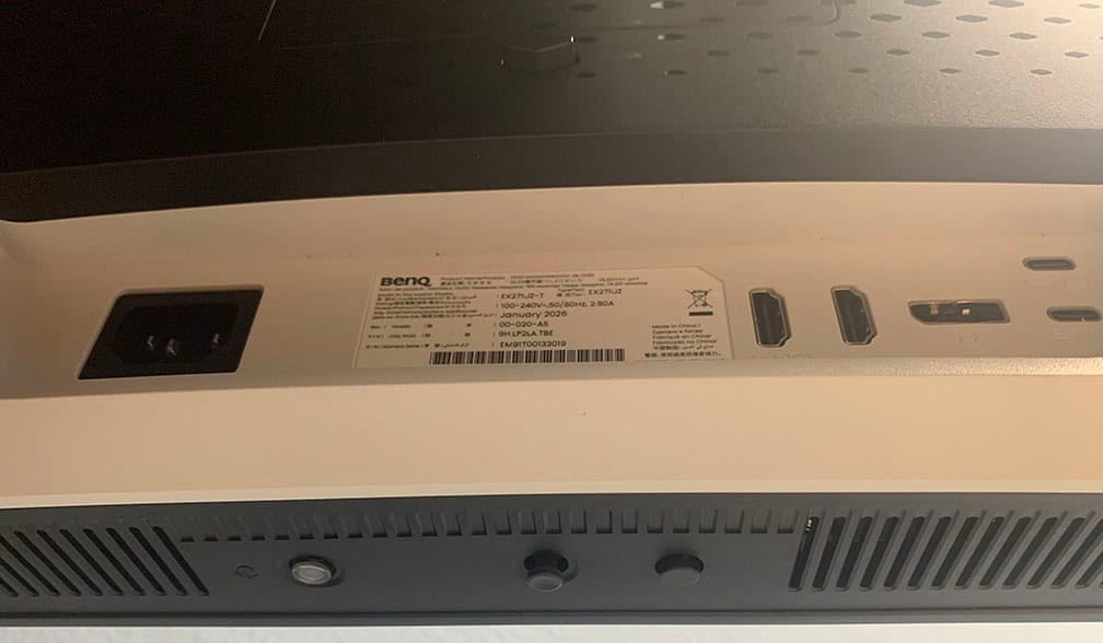 BenQ EX271UZ Inputs