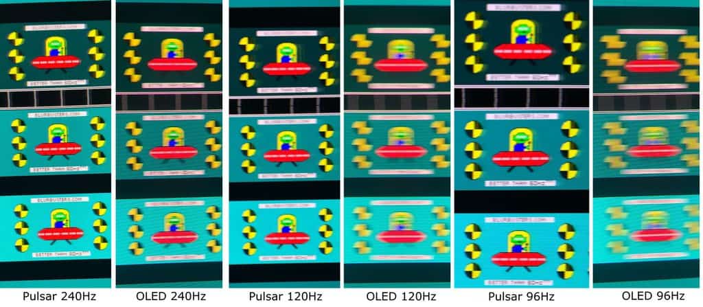 G SYNC Pulsar vs OLED 96Hz, 120Hz and 240Hz