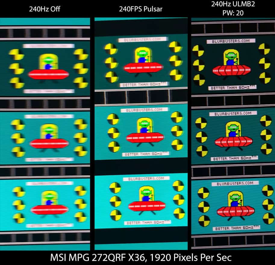 MSI MPG 272QRF X36 Off vs Pulsar vs ULMB 240Hz