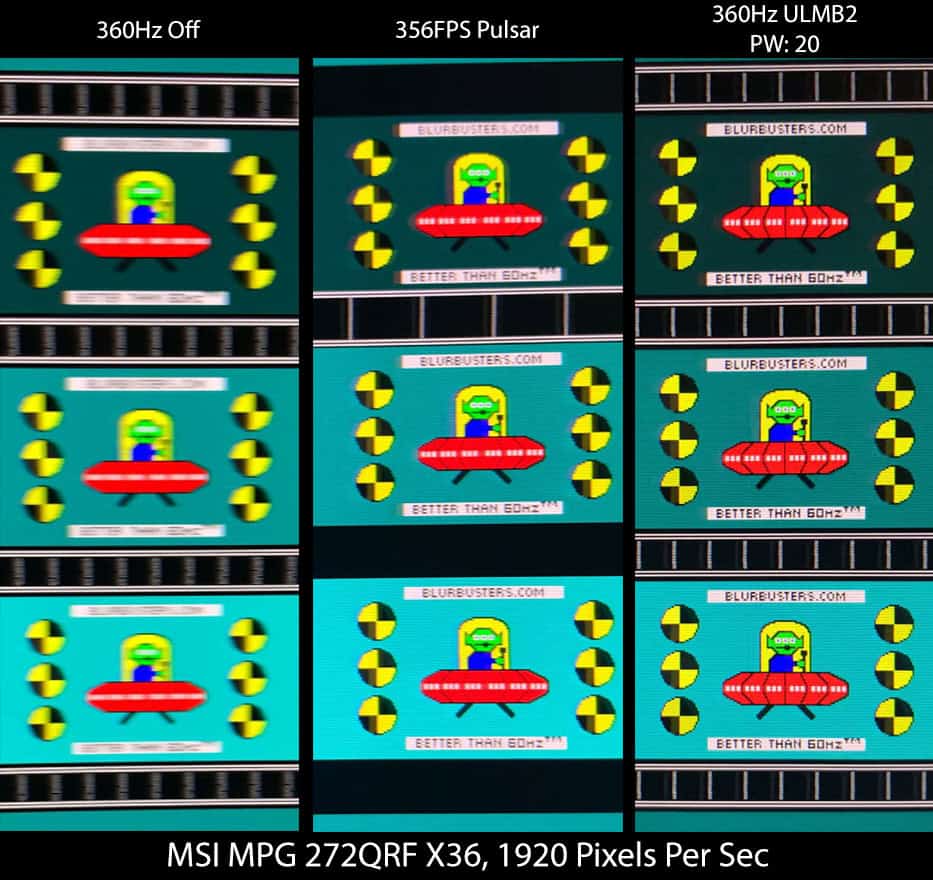 MSI MPG 272QRF X36 Off vs Pulsar vs ULMB 360Hz