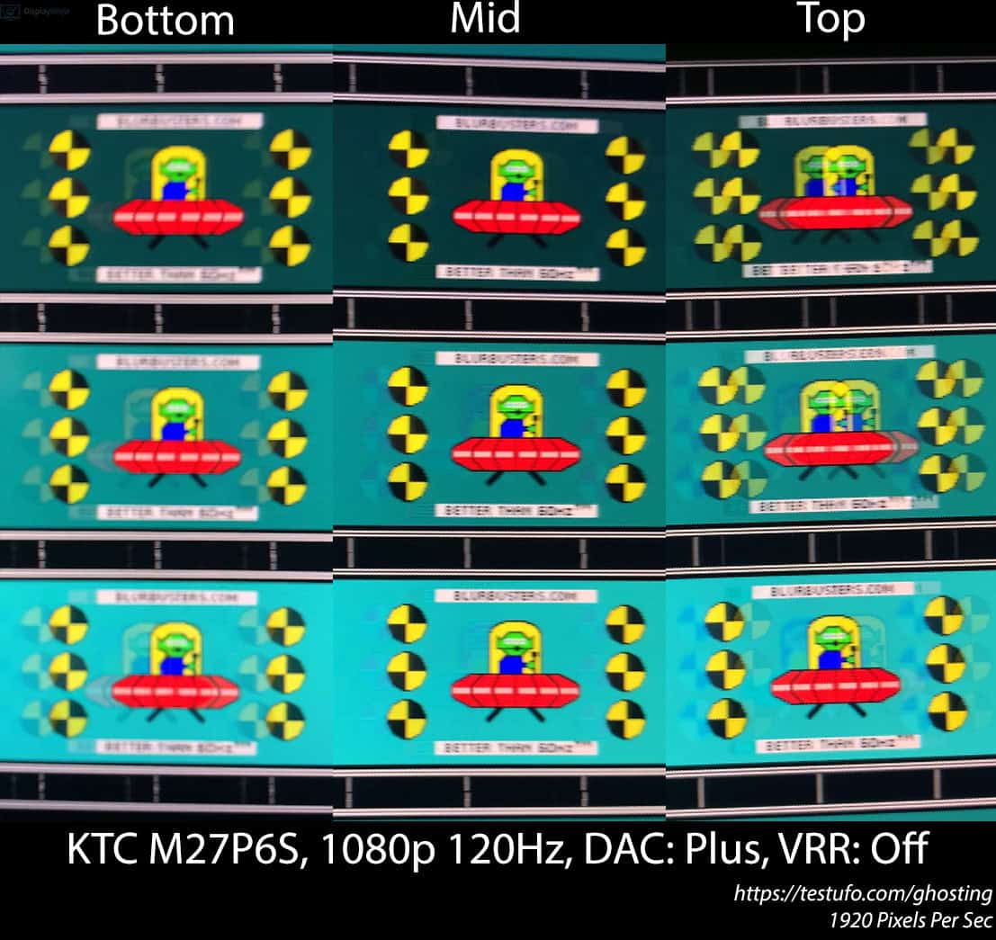 KTC M27P6S 1080p 120Hz Strobe Crosstalk