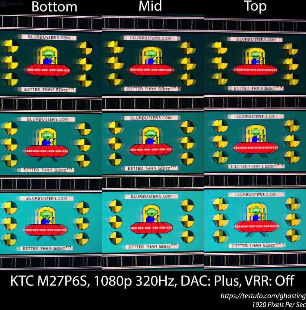 KTC M27P6S 1080p 320Hz Strobe Crosstalk