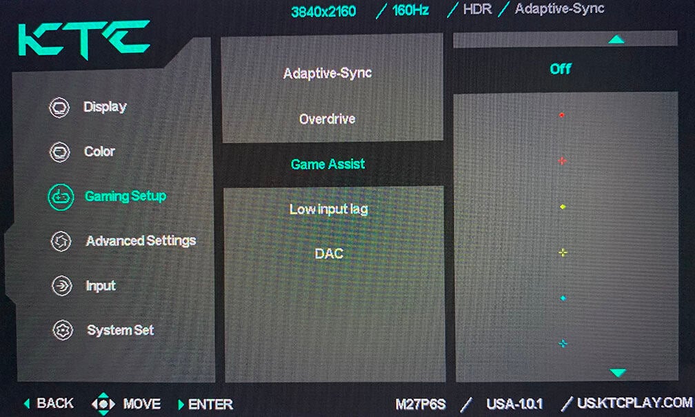 KTC M27P6S OSD Menu 4